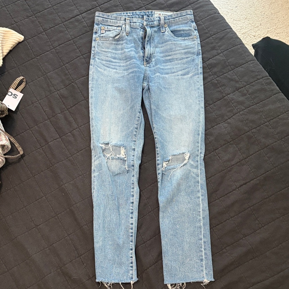 Distressed Blue Jeans